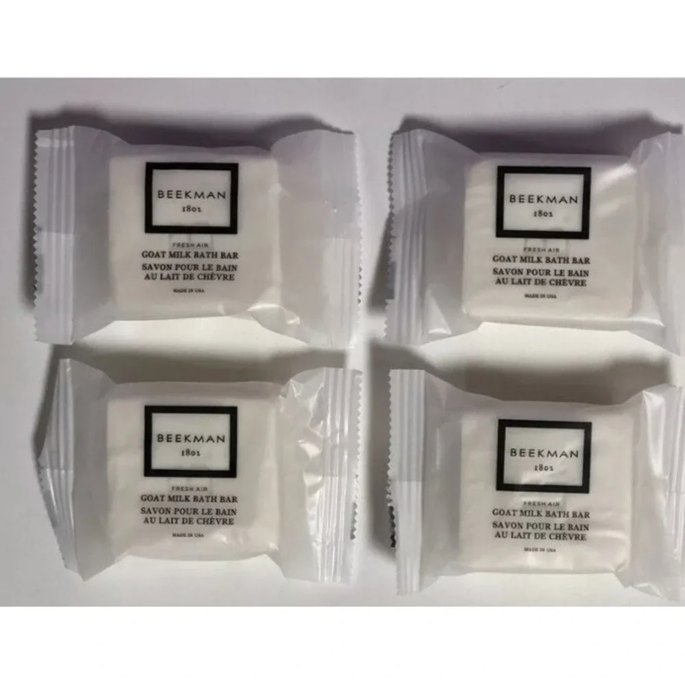4 BEEKMAN 1802 Goat Milk Bath Bars 2 oz Fresh Air Individually Sealed Sanitary